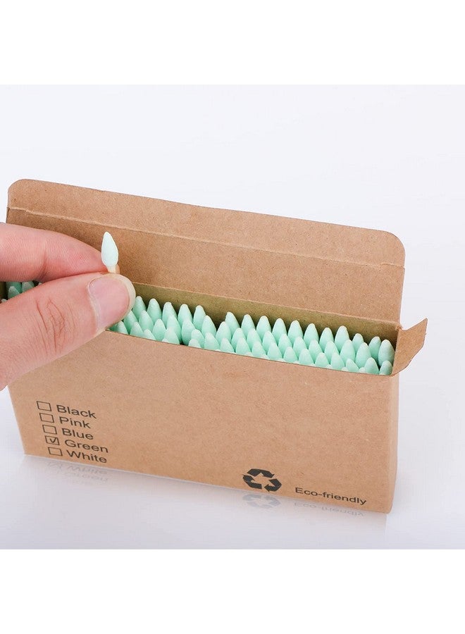 يوسينج 200 قطعة من أعواد القطن المصنوعة من الخيزران الطبيعي، صديقة للبيئة وقابلة للتحلل البيولوجي - مريحة وناعمة، خالية من البلاستيك، أعواد أذن مزدوجة لتنظيف الأذنين والمكياج وإزالة الأوساخ والحرف اليدوية والرسم (أخضر) - Image 5