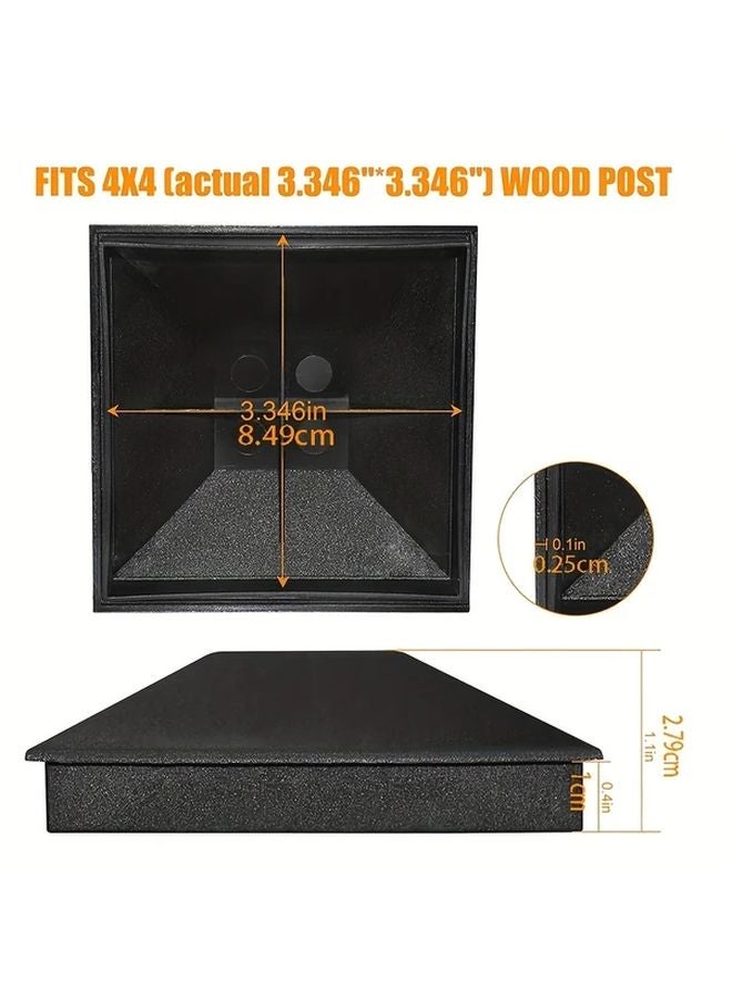 15 قطعة 4x4 بوصة أغطية أعمدة سياج خشبية بلاستيكية من البولي بروبيلين هرمية مقاومة للتآكل ومقاومة للتشقق - Image 4