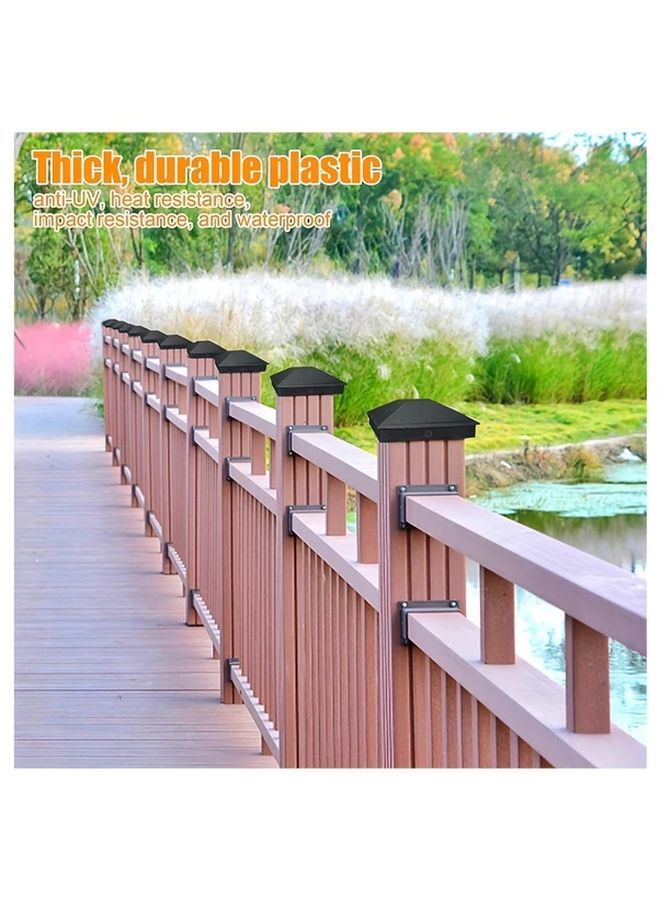 15 قطعة 4x4 بوصة أغطية أعمدة سياج خشبية بلاستيكية من البولي بروبيلين هرمية مقاومة للتآكل ومقاومة للتشقق - Image 5