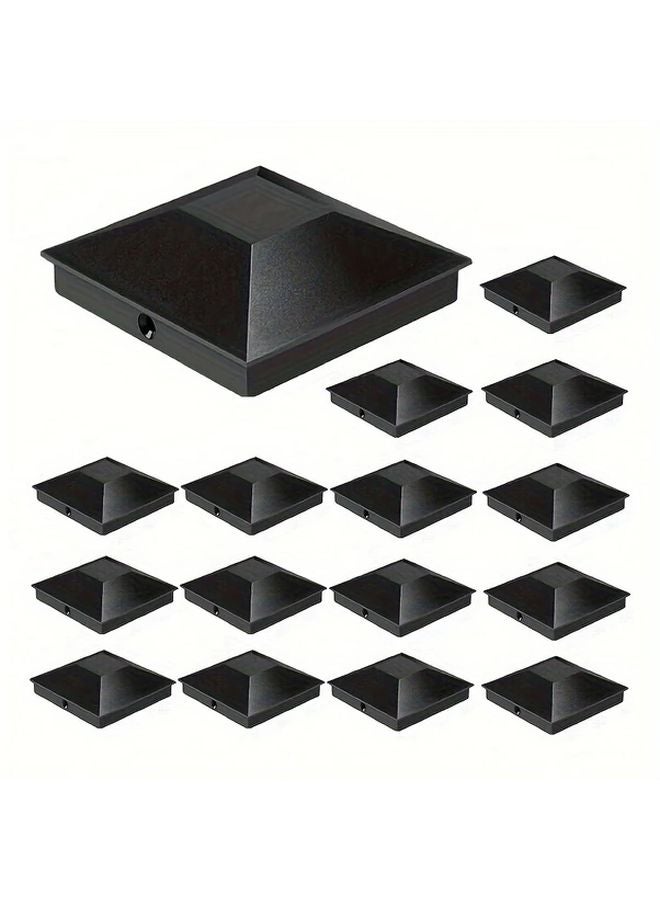 15 قطعة 4x4 بوصة أغطية أعمدة سياج خشبية بلاستيكية من البولي بروبيلين هرمية مقاومة للتآكل ومقاومة للتشقق - Image 3