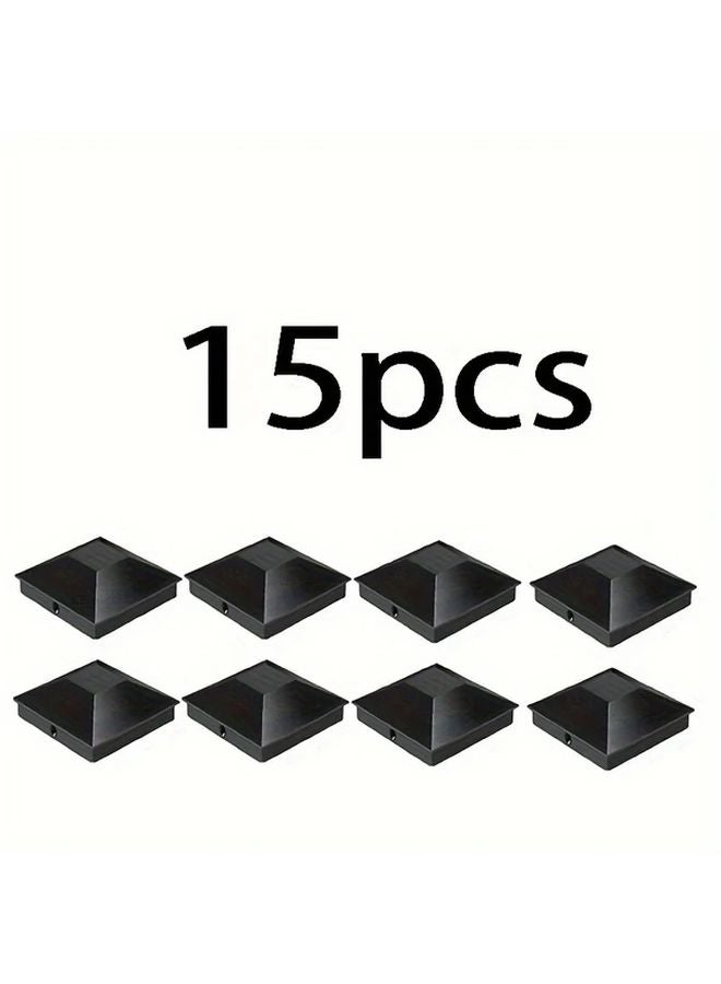 15 قطعة 4x4 بوصة أغطية أعمدة سياج خشبية بلاستيكية من البولي بروبيلين هرمية مقاومة للتآكل ومقاومة للتشقق - Image 1