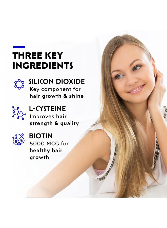 Elon Matrix 5000 Biotin Hair Vitamins (180 Hair Growth Pills) - Biotin 5000mcg Vitamins for Hair Growth w/Extended Release - Promotes Healthy & Strong Hair - Suitable for All Hair Types (60ct x - Image 3