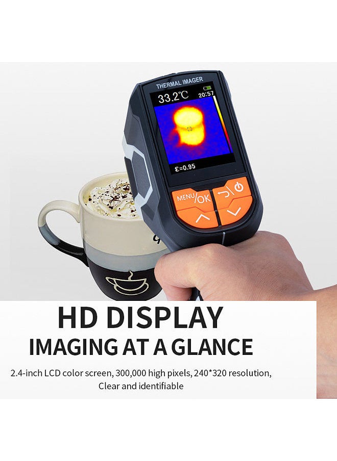​300,000 Pixel Infrared Sensors Portable Thermal Imager Handheld 2.4inch LCD Color Display 240*320 Resolution Clear Definition Imaging Camera -20℃ to 1000℃ Temperature Measurement Instrument