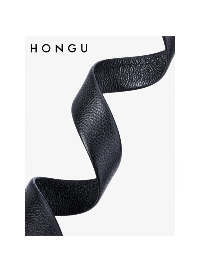 Hongu Men's Leather Belt Automatic Buckle Formal Waistband Jeans Belt Trendy 125cm Valentine's Day Gift - Image 3