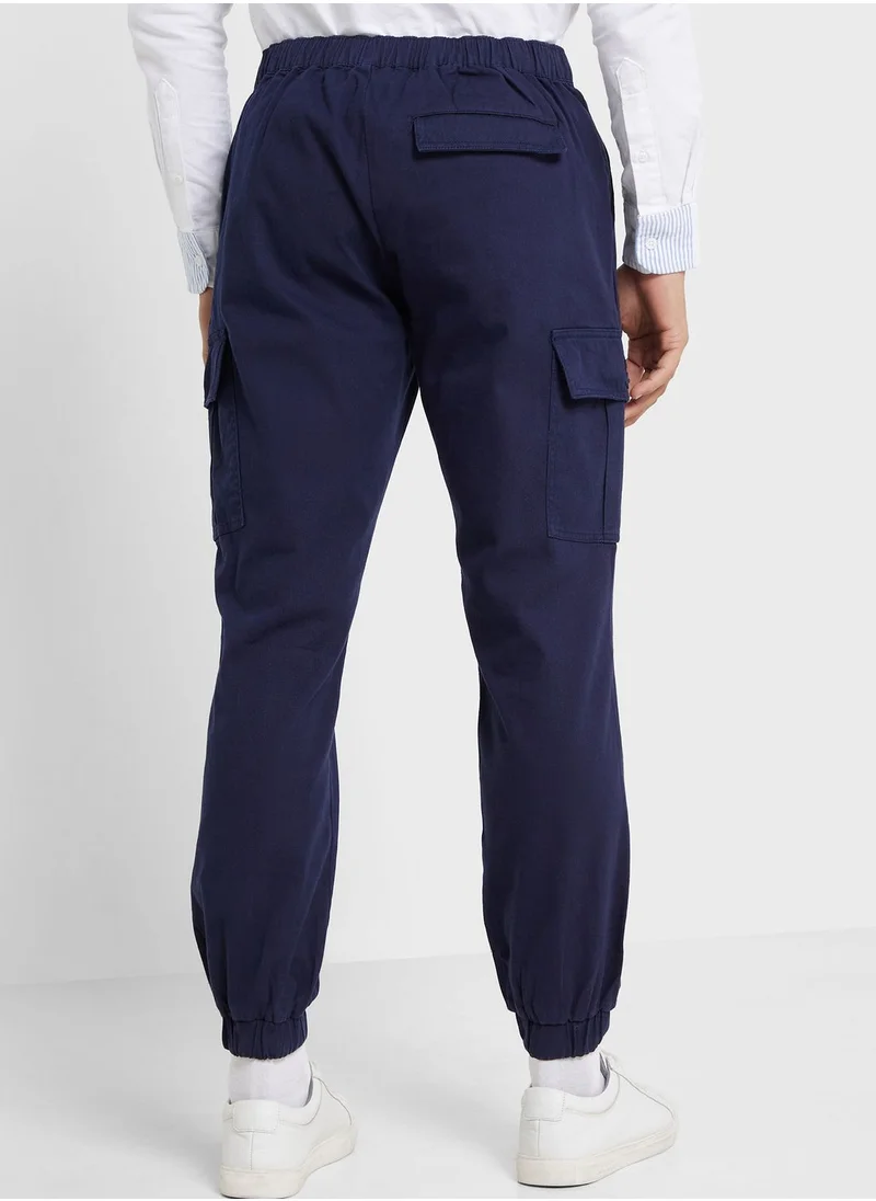Thomas Scott Thomas Scott Men Comfort Mid-Rise Easy Wash Cargo Trousers