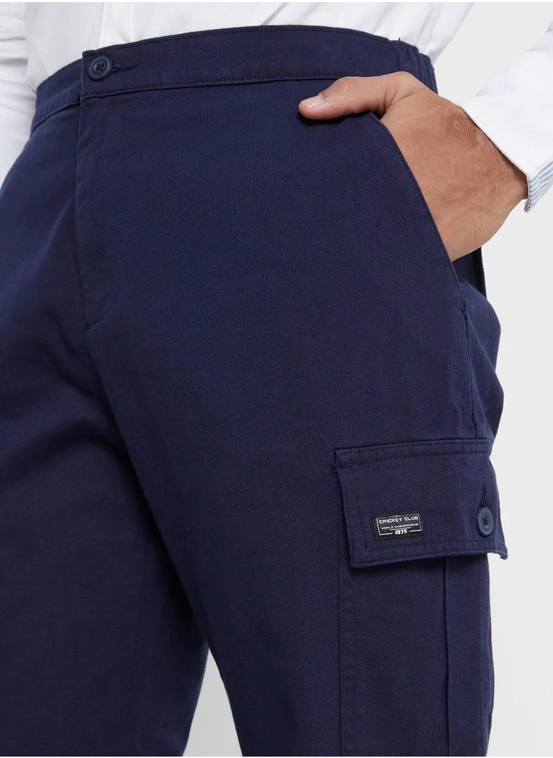 Thomas Scott Thomas Scott Men Comfort Mid-Rise Easy Wash Cargo Trousers