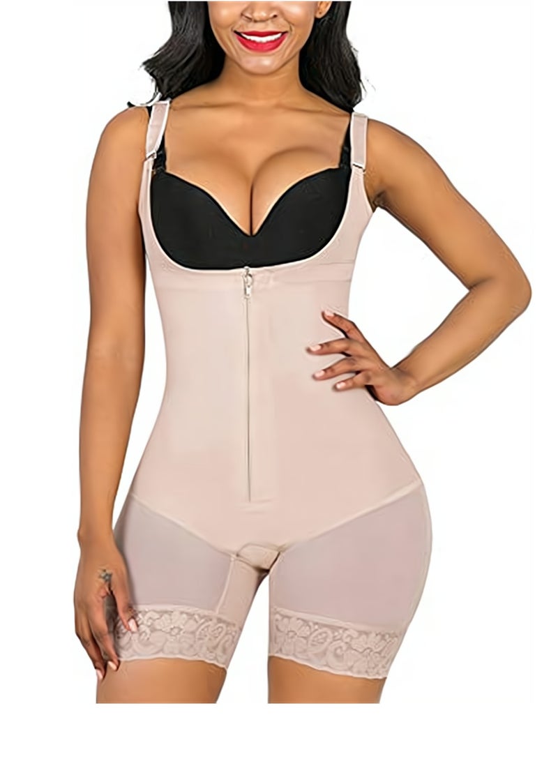 Luckam Women Bodysuits Beige Shapewear for Women Body Shaper Slimming Shapewear Flat Stomach Corset Shaping Panties L Size - Image 1