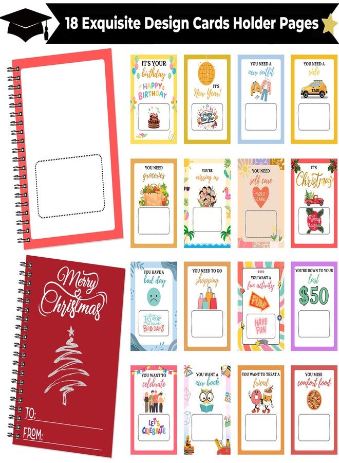 MDPrints Global Merry Christmas Gift Card Book, Greeting Card Holder Organizer 5''x7'' Booklet for College Student (Book 20 - Image 3
