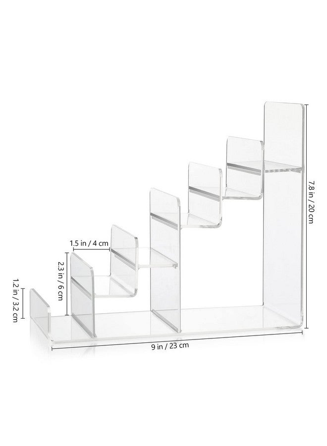 Cabilock Cabilock Purse Stands for Display, 6-Tier Acrylic Clear Display Risers 7.8" Purse Perfume Organizer Stand Holder, Clear Tiered Multi Slot Vendor Counter Table Shelf for Dessert Cupcake Jewelry Figure  - Image 2
