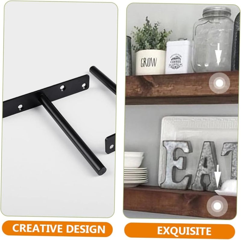 Jojofuny 6 Sets Invisible Shelf Support Bracket Hidden Floating Shelf Wall Mounts Iron Construction Easy Install - Image 5