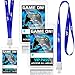 Leinuosen 16 Pieces Blue Video Game VIP Pass Holder Tickets Set Video Game Ticket Holder Gamer Party VIP Pass Lanyards for Birthday Party Supplies Favors - Image 4