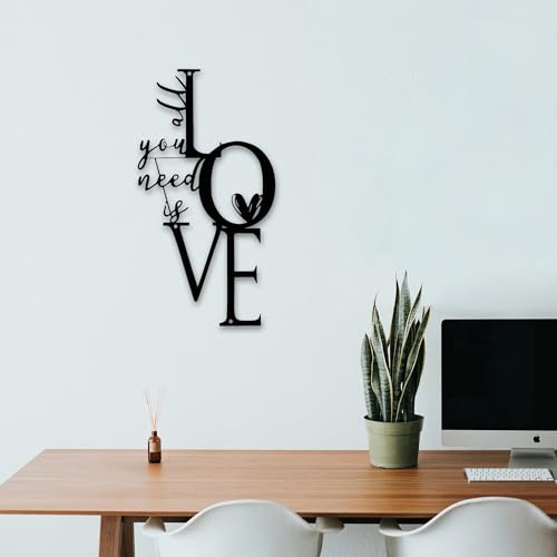 Rajukit Love Wall Decor "All You Need Is Love" Sculpture, add romantic home decoration to living room, bedroom and kitchen - Image 3