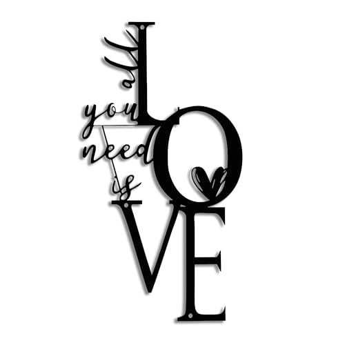 Rajukit Love Wall Decor "All You Need Is Love" Sculpture, add romantic home decoration to living room, bedroom and kitchen - Image 1