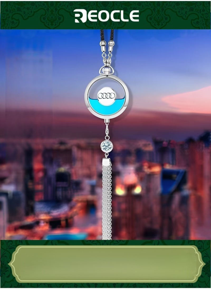 REOCLE Refreshing Diffuser Container Car Logo Perfume Pendant Crystal Ornament Car Air Refreshing Diffuser Container for Rearview Mirror Pendant - Image 1