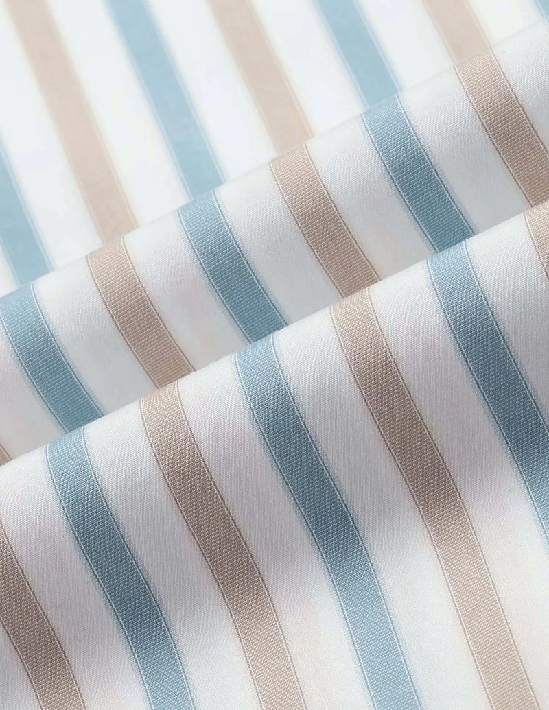 Arrow Teal Vertical Striped Slim Fit Air Soft Shirt for Men | Best Price UAE