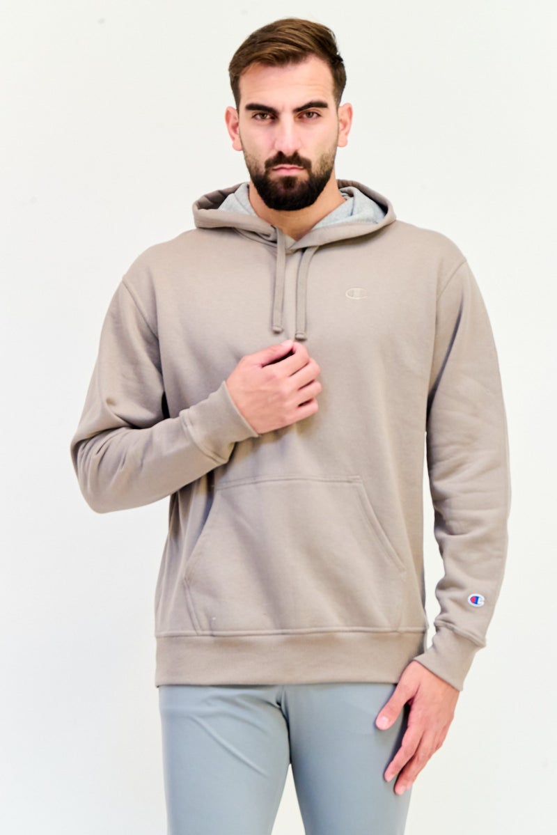 Champion Men Sportswear Fit Long Sleeve Outdoor Hoodie, Taupe  - Image 1