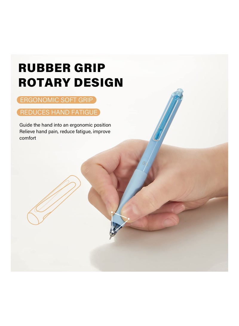 12PCS Gel Pens Set - Quick Dry 0.5mm Fine Point Retractable Rolling Ball Pens with 6 Black & 6 Blue Inks, Silent Click for Journaling, Notetaking, Drawing & Sketching, Smooth Non-Bleed Writing. - Image 5