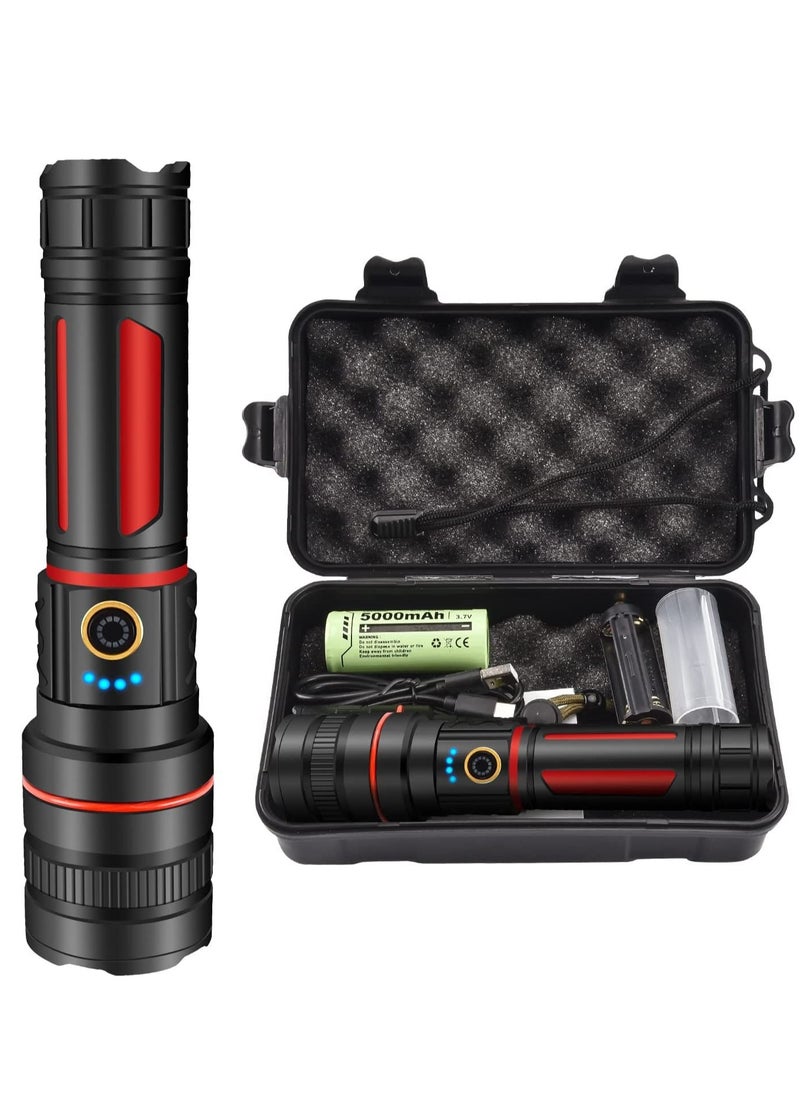 Generic - Rechargeable LED Flashlights High Lumens 120000 Lumens Super Bright Flashlight 5 Modes Zoomable IP68 Waterproof Tactical Flashlights for Emergencies and Camping - Image 1
