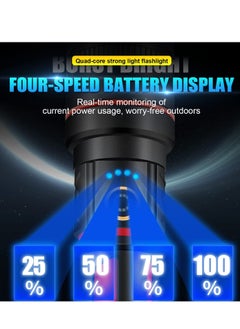 Generic Rechargeable LED Flashlights High Lumens 120000 Lumens Super Bright Flashlight 5 Modes Zoomable IP68 Waterproof Tactical Flashlights for Emergencies and Camping  - Image 4
