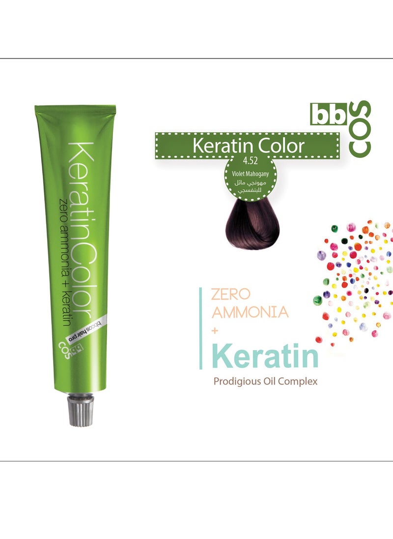 bbcos Keratin Hair Color 100ml - 4.52 