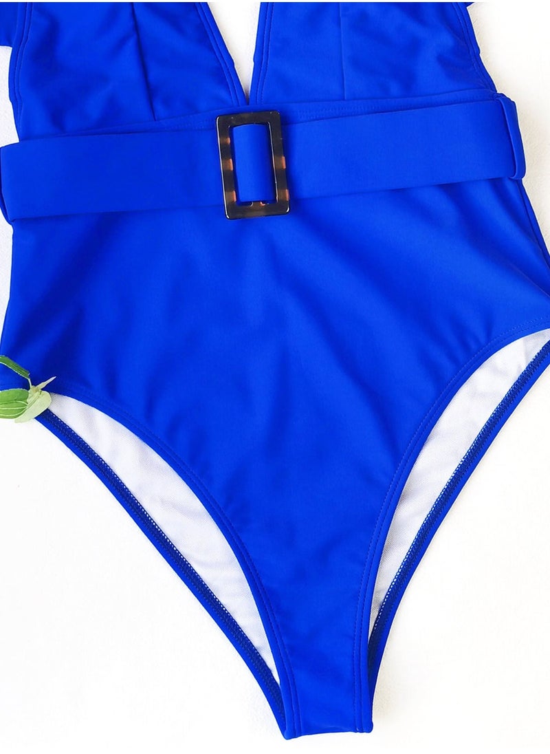 Hat Trick - One Piece Ruffle Swimsuit – Blue - Image 1