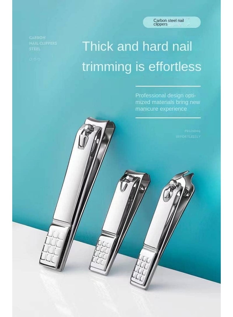 Meetion Nail clipper set, sharp large nail clipper, medium nail clipper, angled nail clipper, nail file, and exquisite box. (silver) - Image 4