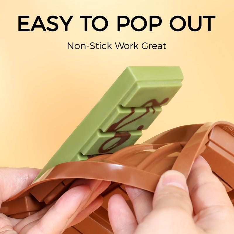 Fimary Chocolate Molds - Non-Stick Chocolate Bar Mold, Food Grade Silicone Deep Chocolate Bar Mold for Dubai Chocolate Bar Pistachio, Chocolate Snacks - Set of 2 - Image 3