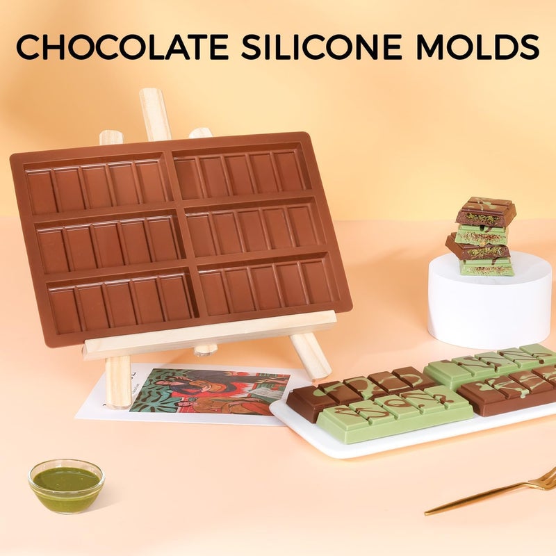 Fimary Chocolate Molds - Non-Stick Chocolate Bar Mold, Food Grade Silicone Deep Chocolate Bar Mold for Dubai Chocolate Bar Pistachio, Chocolate Snacks - Set of 2 - Image 5