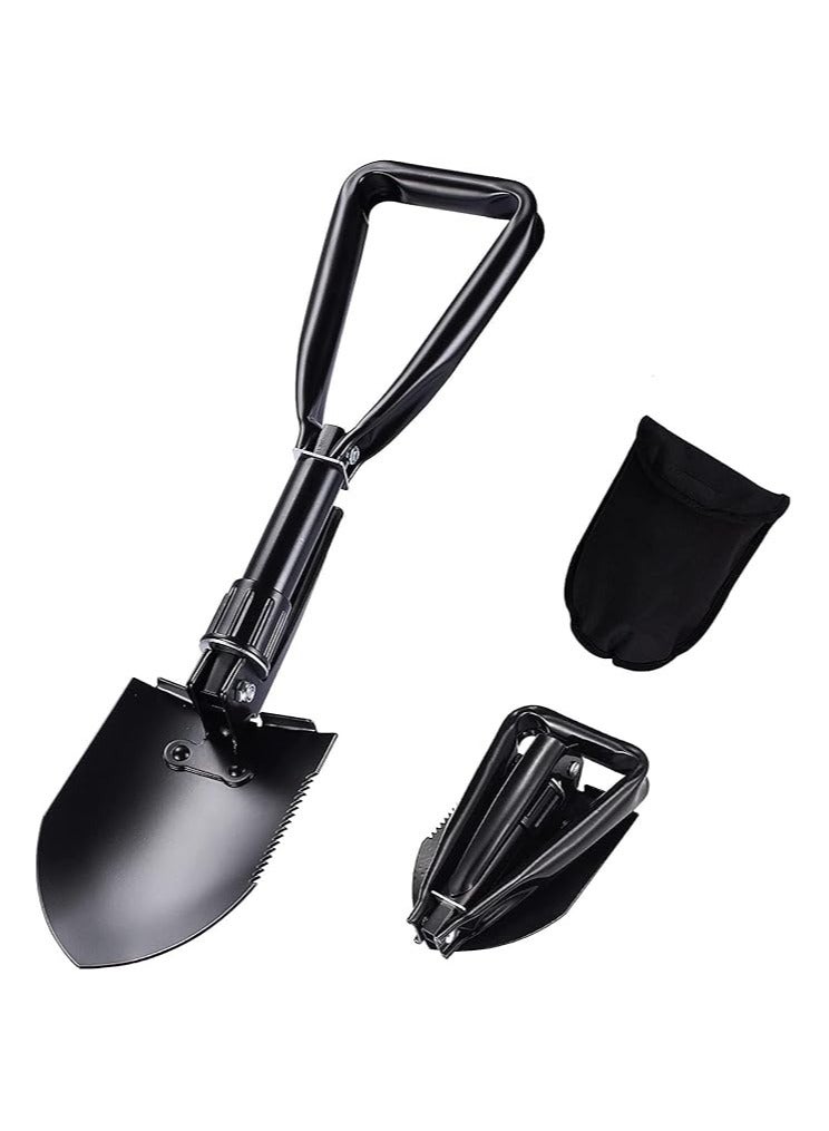 Eidoct Folding Shovel,With Carrying Pouch Camping Shovel, Military Folding Survival Shovel, Portable Shovel For Garden, Hiking, Fishing, Car Emergency - Image 2
