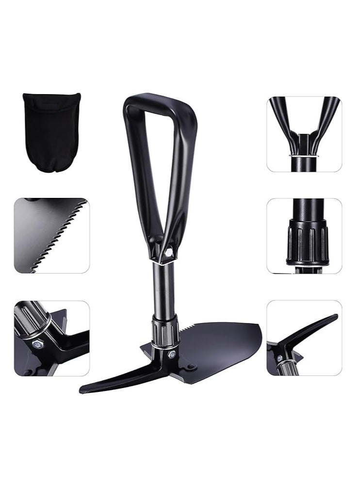 Eidoct Folding Shovel,With Carrying Pouch Camping Shovel, Military Folding Survival Shovel, Portable Shovel For Garden, Hiking, Fishing, Car Emergency - Image 4
