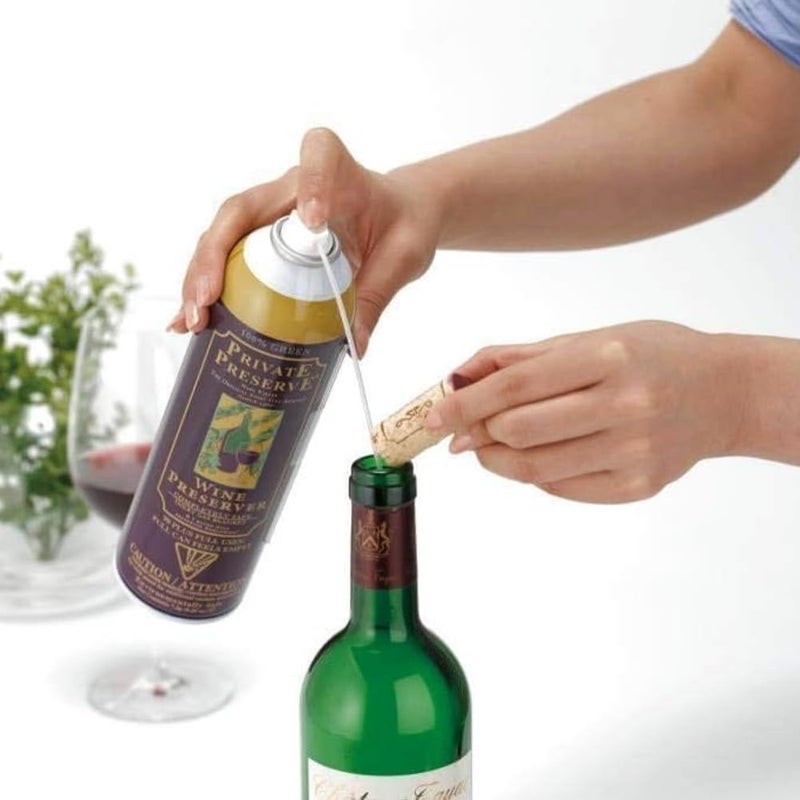 Private Preserve Wine Preservation System | 100% Green Gas Based | Suitable For All Wine, Port, Sake, Cognac, Whiskey, Fine Oil & Vinegar (Pack of 3) - Image 4