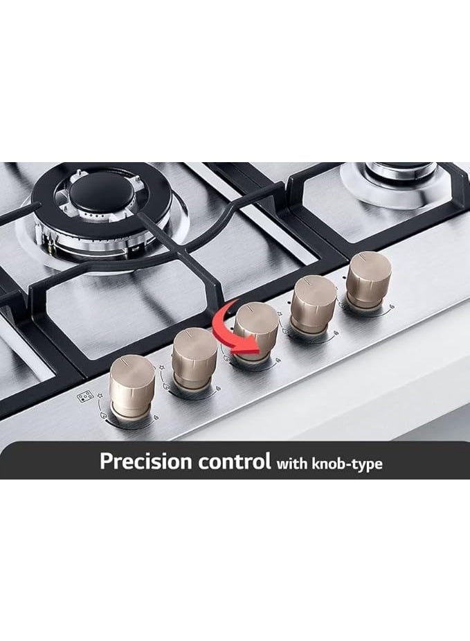 Built-in Gas Cooker with 5 Burners, Stainless Steel CG5Z3626S.CSTZEEC - Image 3