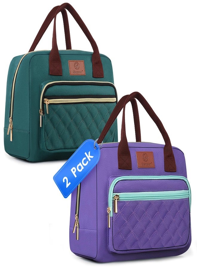 Genteen Lunch Bag for Women PURPLE/LAKE GREEN - Image 1