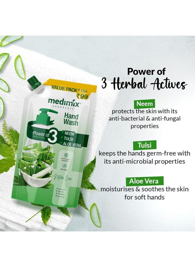 Medimix Ayurvedic Nature Care Hand Wash Refill With Neem,Tulsi&Aloe Vera 675 Ml (Combo Pack Of 2)|For Soft&Odour-Free Hands|99.9% Germ Protection|Shop Herbal|Natural|Soap-Free|100% Vegan - Image 3