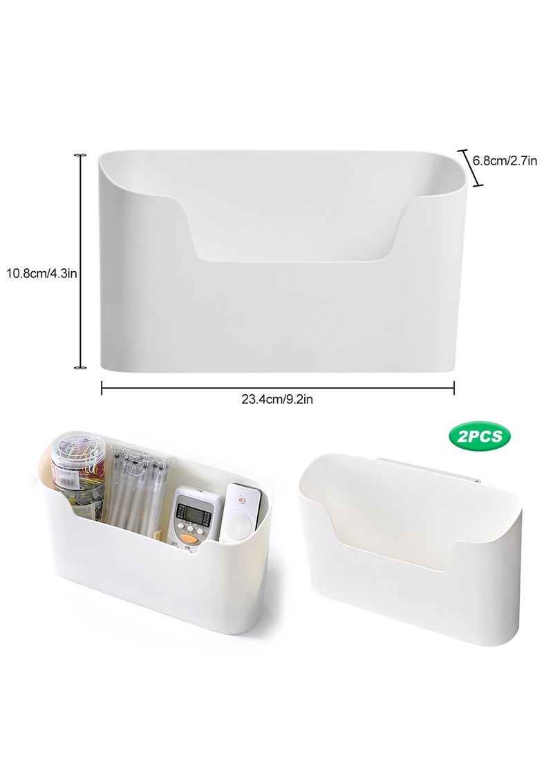 SYOSI - Wall Mounted Storage Box, 4 PCS Kitchen Cabinet Door Organizer, Self-Adhesive, No Drilling Required, 23.4 x 10.8 x 6.8 cm, Ideal for Organizing Small Items in Kitchen, Bathroom, Fridge, White - Image 1