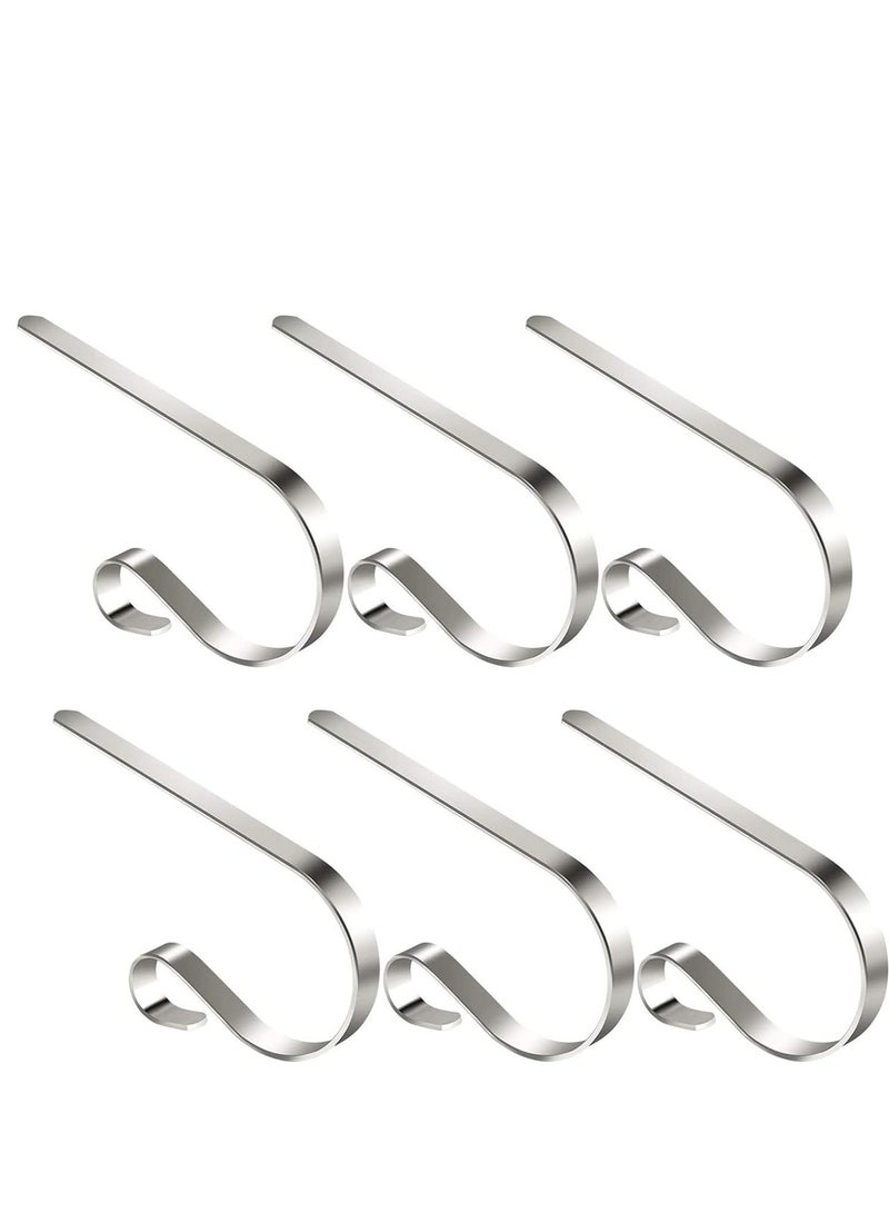 SYOSI 6 Pack Hooks Metal, Stocking Holders, Non-Slip Hanger for Clothes Sock Pants Handbag Hanging Clips for Tree Fireplace Party Decoration Supplies  - Image 1
