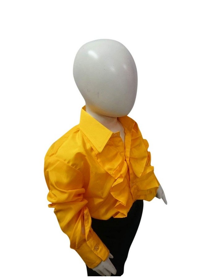 BookMyCostume BookMyCostume Yellow Frills Shirt Kids Fancy Dress Costume 10-12 years  - Image 2