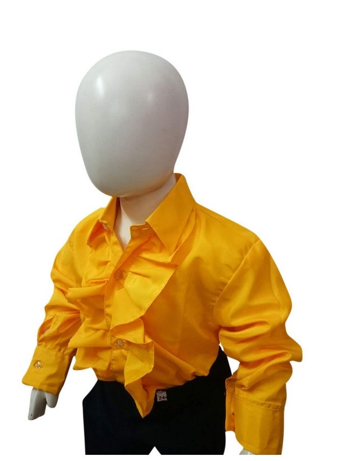 BookMyCostume BookMyCostume Yellow Frills Shirt Kids Fancy Dress Costume 10-12 years  - Image 4