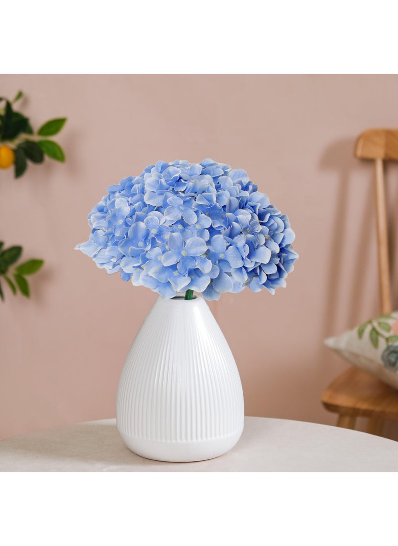 Cherica Cherica 20 Pcs Blue Hydrangea Artificial Flowers Bulk  Faux Hydrangea Flowers Heads  Artificial Fake Silk Hydrangea Flowers with Stems  Blue Flowers Artificial for Decoration Wedding D?cor  - Image 5