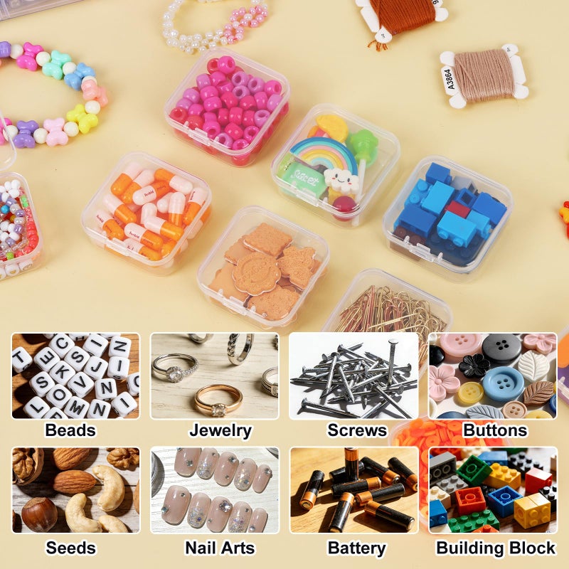 SGHUO Bead Organizer Box, 84 pcs Small Organizers, 4-Tier Stackable Storage Container Box for Art Craft Storage, Washi Tape, Kids Toys, Jewelry, Beauty & Sewing Supplies - Image 5