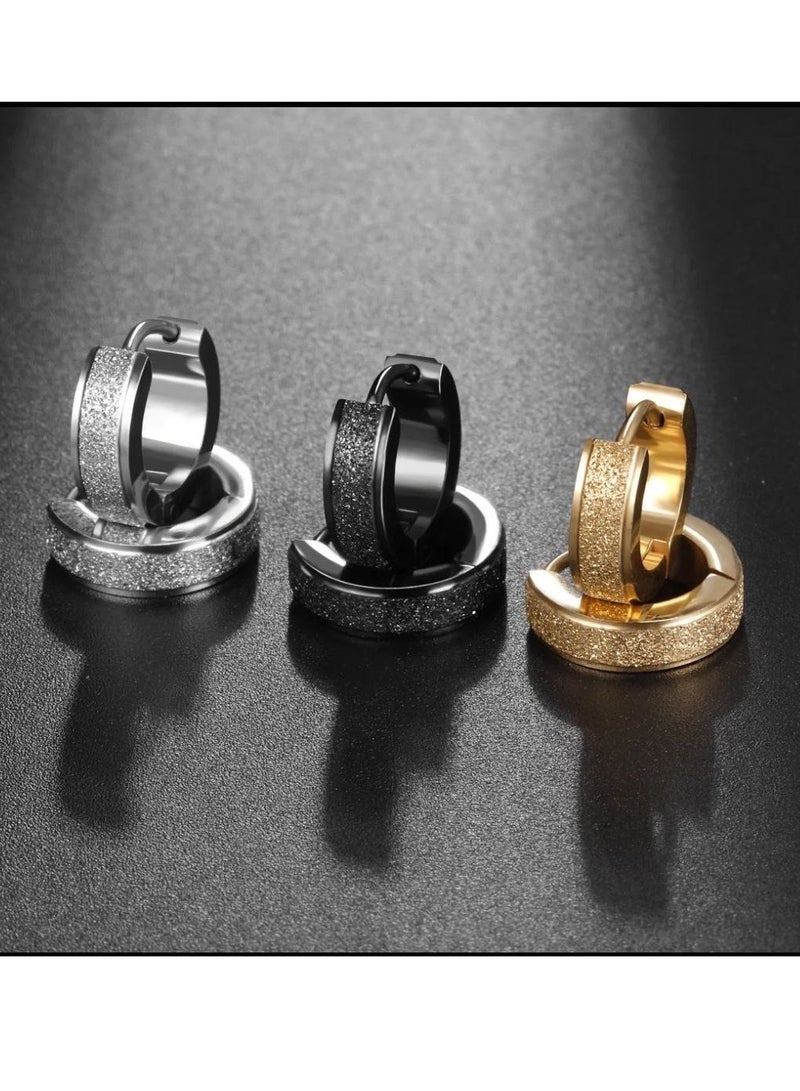 JOLLY Stainless Steel Frosted Earing - Image 2