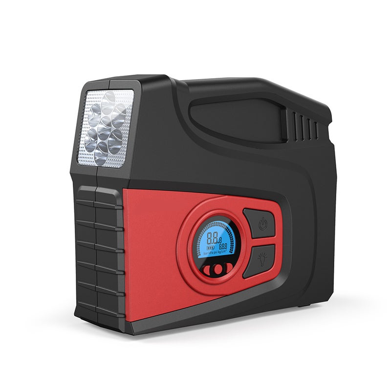 Portable Air Compressor Tire Inflator Air Pump for Car Tires DC 12V Tire Pump with Gauge Valve Adaptors LED Light for Automobiles Bike Motorbike Basketball Inflatables - Image 1