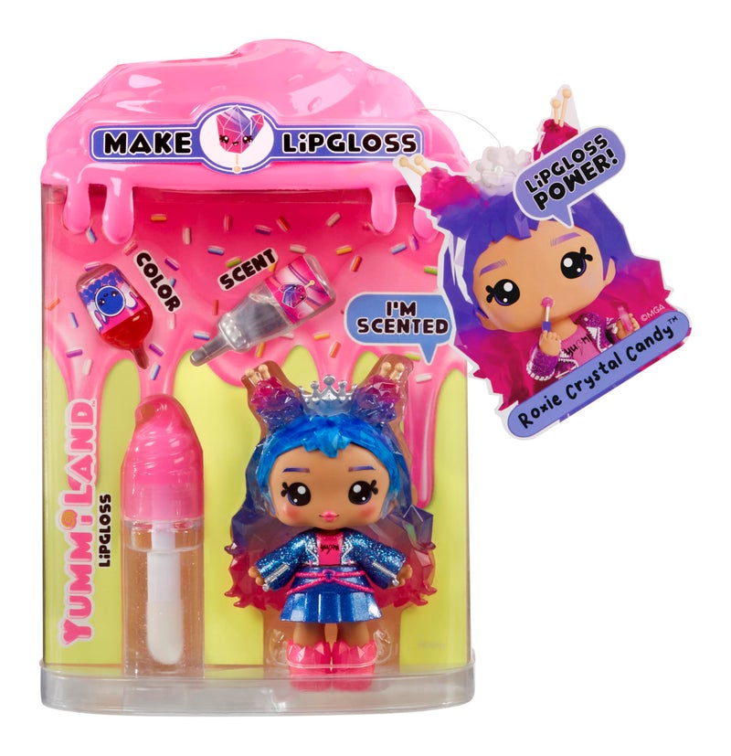 Yummiland Lip Gloss Doll - Roxie Crystal Candy, with DIY Lip Gloss Kit, Ages 4+ - Image 1