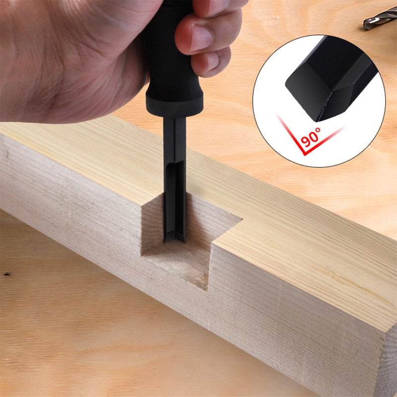 8mm Corner Chisel 90 Degree High Hardness CRV Steel 2.76 Inch Deep Cut Woodworking Tool - Image 4