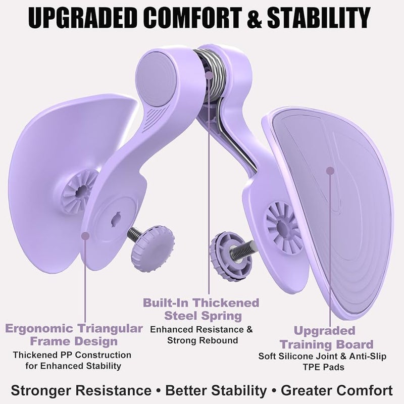 Tinrief 35 LB Thigh Exerciser Kegel Exerciser, Pelvic Floor Trainer, Kegel Trainer for Postpartum Rehabilitation, Trimmer Inner Thigh, Thigh Toner Workout (35LB Purple) - Image 4