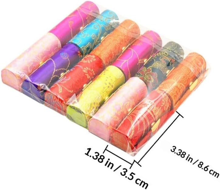12 Pcs Embroidered Velvet Lipstick Cases with Mirror Retro Lip Balm Holder Portable Makeup Storage for Women Travel Cosmetic Organizer Random Color - Image 2