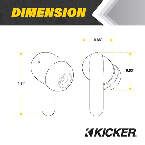 KICKER TWS2 True Wireless Earbuds, Bluetooth Earbuds with Microphone, Environmental Noise Cancelling, Wireless Earphones for Android and iOS, Fast Charging Case USB-C with 24 Hours of Playtime - Image 3