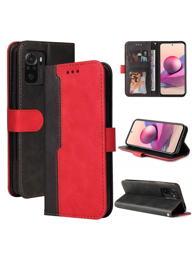 Case For Xiaomi Redmi Note 10S Business Stitching-Color Horizontal Flip PU Leather Case with Holder & Card Slots & Photo Frame