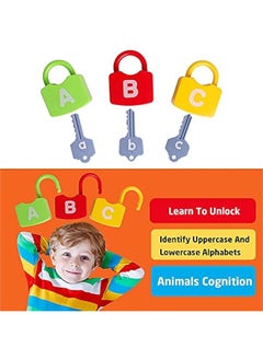 Generic Color Alphabet Learning Lock Toys Educational Letter Combination-with 26 Locks, 26 Keys Montessori Preschool Alphabet Learning Game for Ages 3 yrs+  - Image 2
