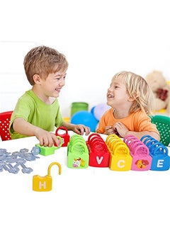 Generic Color Alphabet Learning Lock Toys Educational Letter Combination-with 26 Locks, 26 Keys Montessori Preschool Alphabet Learning Game for Ages 3 yrs+  - Image 3